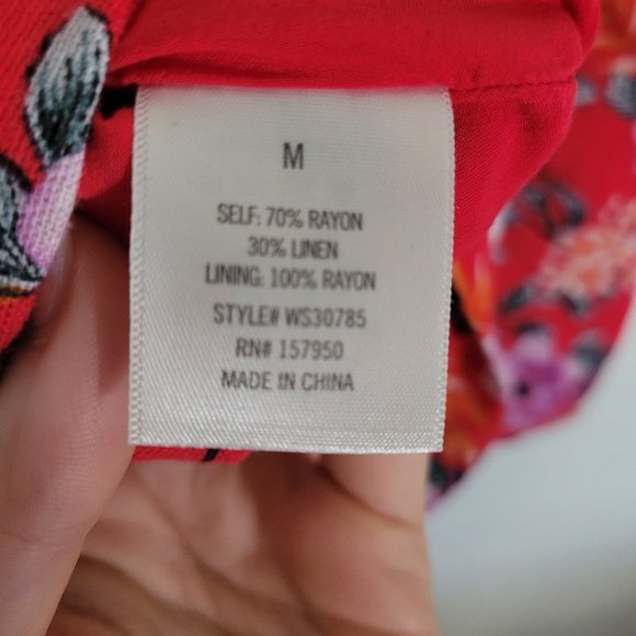 Mi Ami by Francesca's Lori Floral Side Button Mini Skirt Coral - Picture 7 of 10